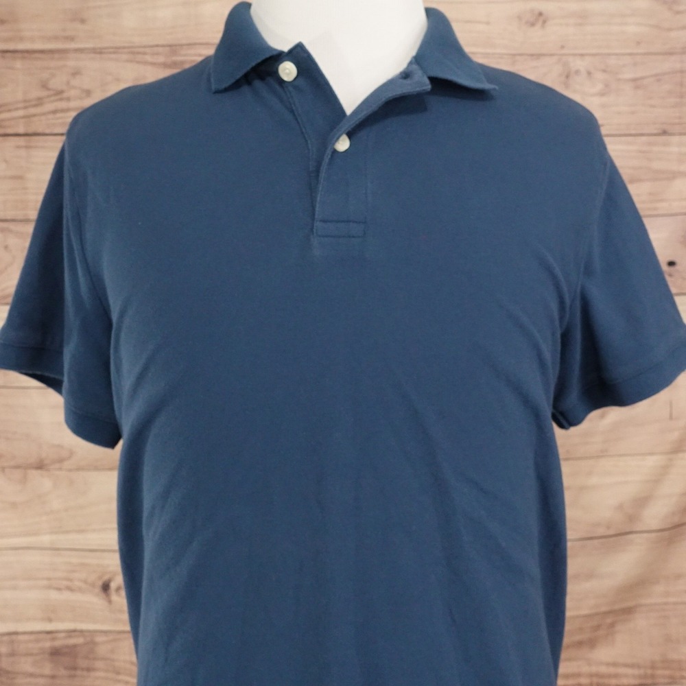 Goodfellow & Co The Every Wear Polo Shirt Mens L Blue Cotton Blend Knit Casual